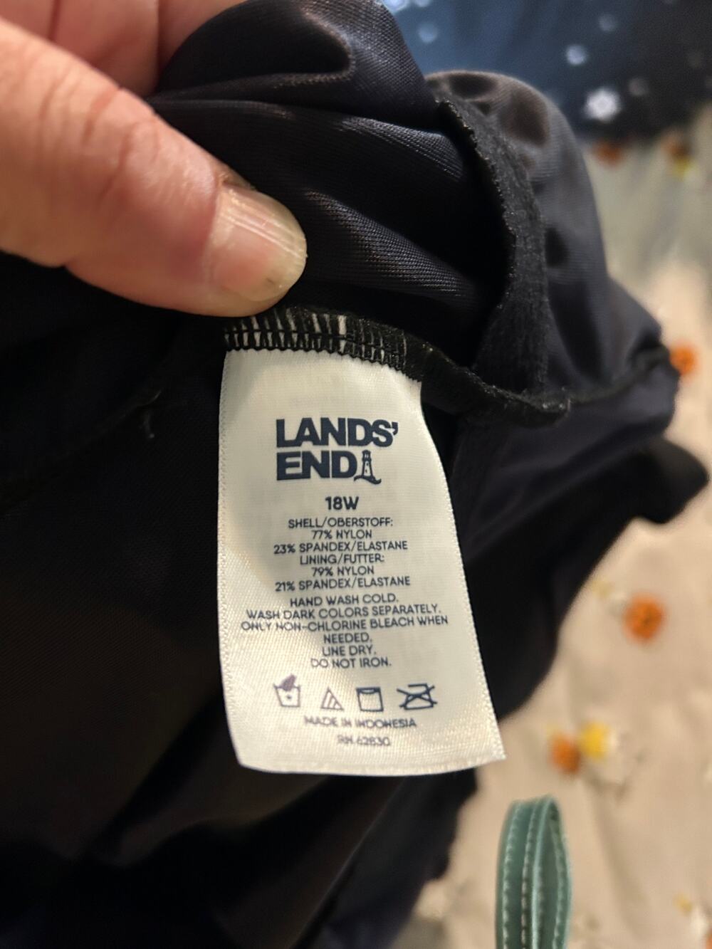 Lands’ End Black Wrap Swim Tankini